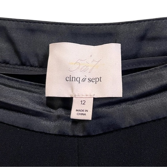Cinq a Sept Fringe Tuxedo Stripe Pants Size 12 - Picture 10 of 12